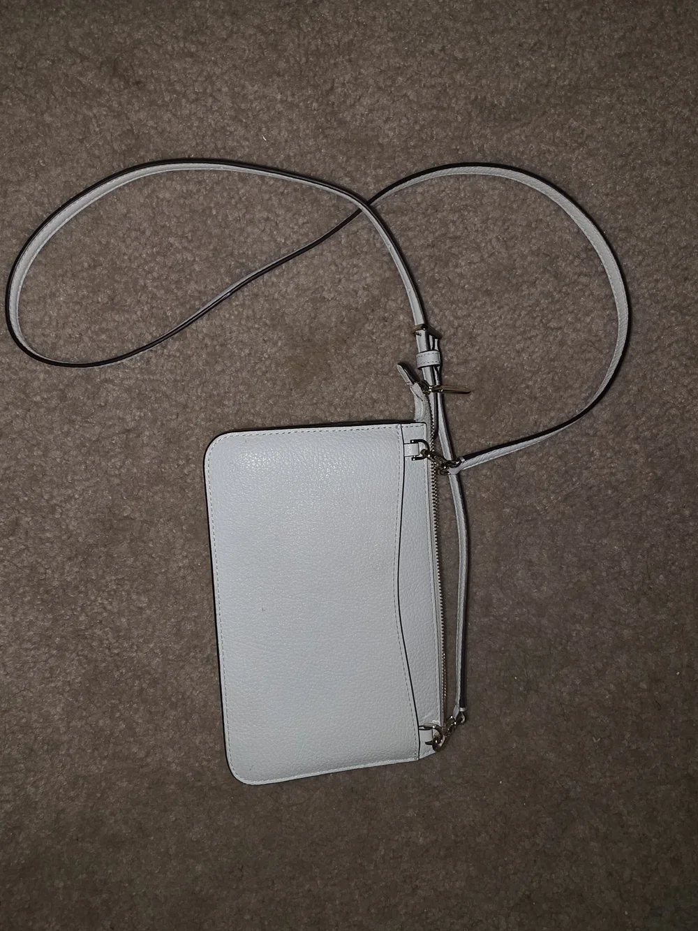 kate spade Light Blue Pebbled Leather Crossbody Wallet Long Strap